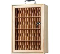 Wooden Storage Locker with Numbered Lock - Transparent Safe for Mobile Phones, Ideal for School & Industrial Exams, Durable and Secure Storage Solution