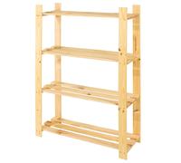 Wooden Storage Shelf Unit 3,4 & 5 Tier Solid Wood Shelving Unit Slated Bookcase