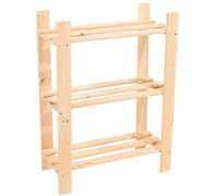 Core Products 3 Tier Narrow Shelf Storage Unit, Natural Sanded Pine, Clear