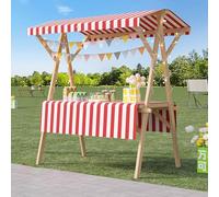 Wooden Street Food Cart on Wheels Portable Foldable Vendor Stall for Farmers Market/Craft Shows Lightweight Outdoor Display Stand Flower Cart in Multiple Colors