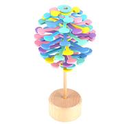 Wooden Stress Relief Wand Toy, Bright Color Effects, Rotatable Decompression Toy for Restoring Body and Mind, Great Decoration for Desk or Room, Suitable for Above 3 Years Old