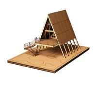 Wooden Structure Assembly Kit for Educational Fun and Creative Projects, with Ground