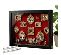 Wooden Structure - People Statuette | Mini Photo Frame, Box Silhouette, Souvenir Case Silhouette with Lighting, 11 Mini Frames with 8 Figures | Gift for St