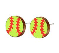 Wooden Stud Earrings for Women,Bigfoot Softball Tennis Penguin Turtle Bee Dog Cat Cow Duck Santa Sloth Hippo Daisy Dolphin Cute Vintage Hypoallergenic Wood Studs Jewelry Gifts for Women, Wood, No