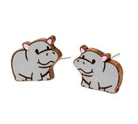 Wooden Stud Earrings for Women,Bigfoot Softball Tennis Penguin Turtle Bee Dog Cat Cow Duck Santa Sloth Hippo Daisy Dolphin Cute Vintage Hypoallergenic Wood Studs Jewelry Gifts for Women, Wood, No