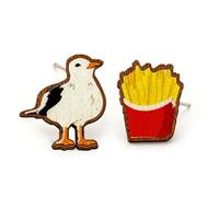 Wooden Stud Earrings for Women,Bigfoot Softball Tennis Penguin Turtle Bee Dog Cat Cow Duck Santa Sloth Hippo Daisy Dolphin Cute Vintage Hypoallergenic Wood Studs Jewelry Gifts for Women, Wood, No