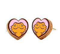 Wooden Stud Earrings for Women,Bigfoot Softball Tennis Penguin Turtle Bee Dog Cat Cow Duck Santa Sloth Hippo Daisy Dolphin Cute Vintage Hypoallergenic Wood Studs Jewelry Gifts for Women, Wood, No