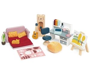 Wooden Study Furniture for Dolls House Tender Leaf Toys 1:12 Scale