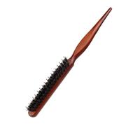 Wooden Styling Bristle Brush Teasing Brown Hair for Curly | Ergonomic Handle for Comfortable Grip, Smooths and Tidies Hair, Salon Use for Pick Hair, Wood and Bristle