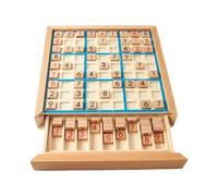 Wooden Sudoku Activity for Kids 9x9 Layout Educational Logical Stimulation Toy with Storage Kids Reasoning Game Toy