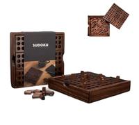 Wooden Sudoku Board Game With 81 Number Pegs, All-In-One Storage Box Playing Board, Classic Logic Puzzle For Adults And Teens, Travel Brain Teaser Gift (1PCS)