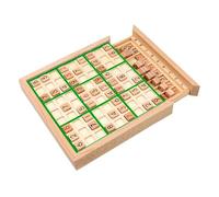 Wooden Sudoku Game Board Sudoku Chess Toy Puzzles Desktop Game for Kids Gift Green 22.5x22.5x3.3 cm