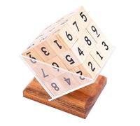 Wooden Sudoku Puzzle in Box - Difficult Number Logic Brain Teaser with 27 Pieces and Solution Included for 1 Player 340400