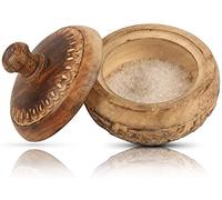 Wooden Sugar Bowl with Lid Rustic Spice Jar Tea Storage Condiment Holder | 4 Inch handmade container for sugar, candy, nuts, salt, seasonings, coffee, sweetener, home & kitchen décor, pantry storage