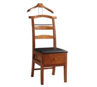 Wooden Suit Hanger Rack with Drawer - Floor Standing Valet Stand Crease-Free Coat Storage Trouser Bar & Tie Belt Holder for Office Bathroom Bedroom nization