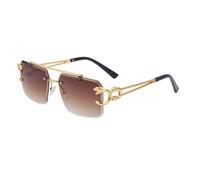 Wooden Sunglasses For Men Square Rimless Sunglasses Women Wood Grain Vintage Fashion Glasses Luxury Retro