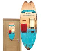 Wooden Surfboard Wall Decor Hawaiian Summer Theme Wall Mounting Hook | Small Decorative Surfboard for Pool Area, Surf Room, Bar Decoration, Home Decoration, Bathroom, Beach House, Living Room