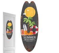 Wooden Surfboard Wall Decor Retro Pattern Sea Theme Summer Theme | Surfer Room Decor for Pool Area, Surf Room, Bar Decoration, Home Decoration, Bathroom, Beach House, Living Room