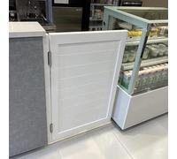 Wooden Swinging Cafe Doors with Hinges, Solid Wood Indoor Closure for Parlor and Butler, Auto Close Entrance Gate