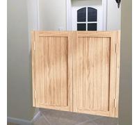 Wooden Swinging Half Doors for Café & Interior - Auto-Close Hinges Two-Way Opening Room Divider Entrance Counter Various Sizes 32"-38" (Natural Finish 148x100cm)
