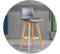 Wooden Swivel Bar Stools High Rubberwood Counter Chairs with Padded Backrest Ideal for Kitchen Dining Room and Home BarStylish Comfort & Support