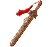 Wooden Sword 7.1 Inch Hand-Carved Chinese Peach Wood Kids Sword with Tassel Decorative Toy Sword for Office and Home Decoration Kids Sword