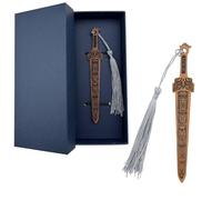 Wooden Sword Bookmark for Men Women with Exquisite Gift Boxes, Creative Vintage Style Woode Bookmark Handmade Wood Book Mark Reading Page Markers Woods Book Marks for Book Lovers(1)