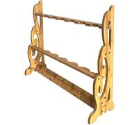 Wooden sword stand, Flooring Katana stand for samurai swords and martial arts weapons, Stable presentation base with space for 2 to 8 blades, Elegant weapon holder for wall decoration