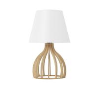 Wooden Table Lamp Light Wood and White AGUEDA