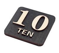 Wooden Table Number Plate Desk Sign 11x11x0.8 cm Multiple Number Ranges(A-1-20)