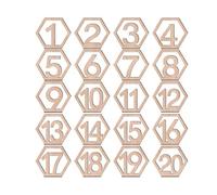 Wooden Table Numbers 1-20 Set Decoration DIY Ornaments Decor for Wedding
