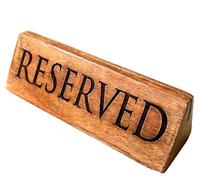 WOODEN TABLE RESERVED SIGN PACK 10 PCS ENGRAVED SOLID WOOD RESTAURANT MENU HOLDER WEDDINGS RESTAURANT SPECIAL EVENTS TABLETOP WOODEN ANTIQUE