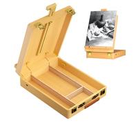 Wooden Table Sketching Box Artist Box Easel Portable Storage Easel Box Tabletop Easel Organizer for Artists Students Beginners Drawing