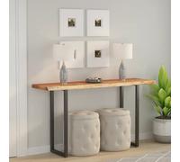 Wooden Table Top Solid Acacia 180x40x2.5cm Natural Finish Live Edge Bar Console