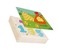 Wooden Table Toy Mushroom, Educational Mushroom Puzzle Wood Safety of the Game for Daily Life (Farm Type)