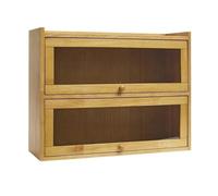 Wooden Tabletop Organizer 2-Tier Display Cabinet Water Cup Tea Set Storage Rack Vintage Bread Box Storage Container Storage Shelf Bookshelves(60 cm)