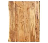 Wooden Tabletop Solid Acacia 80x60cm Live Edge Natural Grain Lacquered for Desk