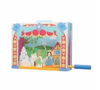 Wooden Tabletop Theatre Set, Fairytale Stage with Characters, Interactive Puppet Show Theatre with Storage Drawer