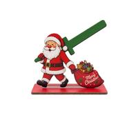 Wooden Tabletop Tissue Holder with Festive Character, SCM3474 | Festive Multicolor Artwork, Standard Pull-Out Tissue Format, for Home Tabletops and Christmas Tables