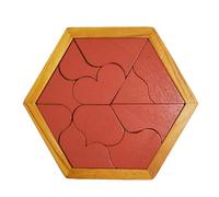 Wooden Tangram Puzzles for Kids, Colorful Classic Jigsaw Puzzles for Kids, Hexagon/Honeycomb/Heart Shaped Tangram Set, Brain Teaser Educational Toy Gift for Boys Girls