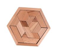 Wooden Tangram Puzzles for Kids, Colorful Classic Jigsaw Puzzles for Kids, Hexagon/Honeycomb/Heart Shaped Tangram Set, Brain Teaser Educational Toy Gift for Boys Girls