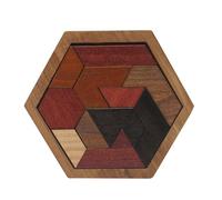 Wooden Tangram Puzzles for Kids, Colorful Classic Jigsaw Puzzles for Kids, Hexagon/Honeycomb/Heart Shaped Tangram Set, Brain Teaser Educational Toy Gift for Boys Girls