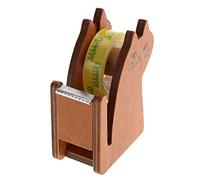 Wooden Tape Dispenser Adhesive Roll Holder Cutter Clear Sticky Tape Roll