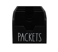 Wooden Tea Bag Storage Box Multi Slot Packet Organizer for Kitchen Cabinet | Black Open Display Rack, Natural Wood Finish, Sorting Compartments, Quick Access for Tea Bags and Packets