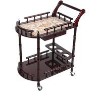 Wooden Tea Cart Serving Trolley Rolling Storage Cart for Dining Room Hotel Dessert Tool Cart Restaurant Utility Cart - Elegant Design for Home & Professional Use