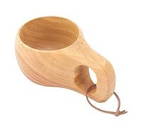 Wooden Tea Cup with Handle, Premium Rubber Wood, Multipurpose Mug for Coffee, Tea, and Wine, Perfect for Home or Office 200ML (Double Fingers Single Hole Cup)