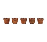 Wooden Tea Cups Handmade Multifunctional Safe Eco Friendly Solid Wood Teacups for Drinking Tea Coffee Wine Beer Hot Drinks Naturaal Wood (5 Pcs)
