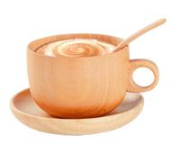 Wooden Tea Cups Set - 290ml Natural Drinkware, Rustic Tea Cup Collection, Eco Friendly Wooden Beverage Holder, Outdoor Garden Accessory, Perfect for Details, Golf Winter Yard Picnic Camping Party Use