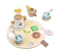 Wooden Tea, Eco Friendly Wooden Playset | 8.46 Inch Tray 550g The Afternoon Simulation Toy for Is Perfect for Promoting Social Skills in Role Playing Games