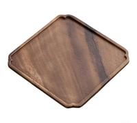Wooden Tea Tray for Dry Brewing Walnut Wood Material Minimalist Chinese Style Teapot Stand for Home Tea Table Use (Square-shaped Lace)